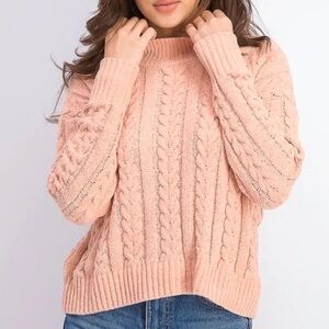 Peachy cableknit juniors 14-16 L sweater